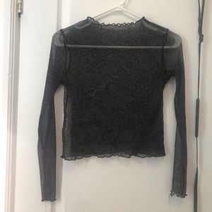 SOLD- Sheer glitter mesh top